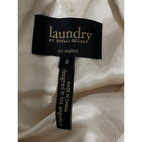 Laundry By Shelli Segal Women’s Shirt Sleeve Blouse Cream Sleeveless Size 0 - Picture 7 of 11